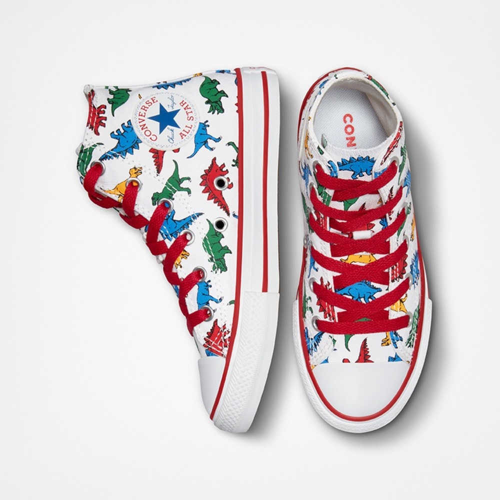 Like New Converse Dinosaur Print High-Top Sneakers Little Kid Sz 11